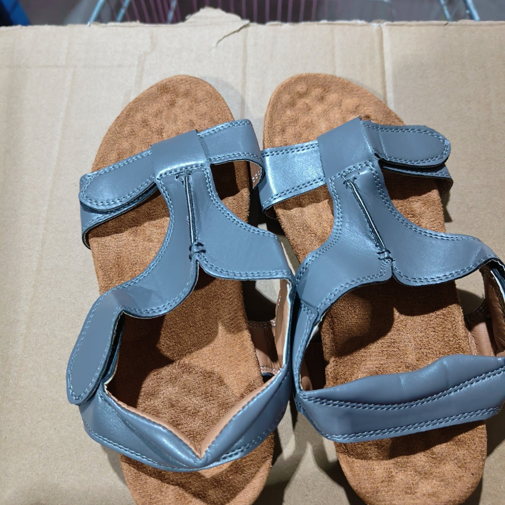 Women's Platform Wedge Velcro Strap Sandals With Large Thick Soles Velcro Buckle